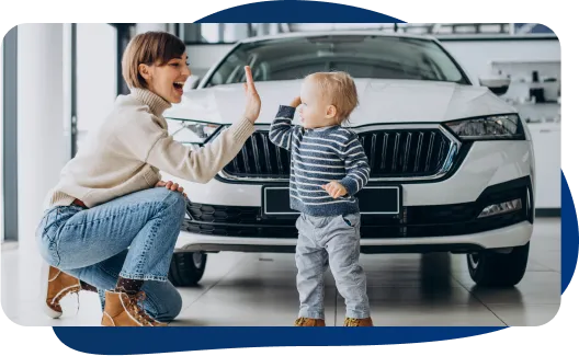 Rodina u nového automobilu – financování auta