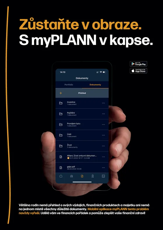 Mobilní aplikace myPLANN – přehled dokumentů